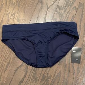 New! Nike Women's Solid Navy Full Brief Swimsuit Bottoms Size XL NWT